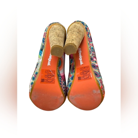 Desigual NWT Heel PCS Unique Floral Orange/Multi Coloured Size 39 - Picture 7 of 9